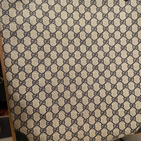 Authentic Gucci monogram web navy blue tote bag - Picture 2 of 13